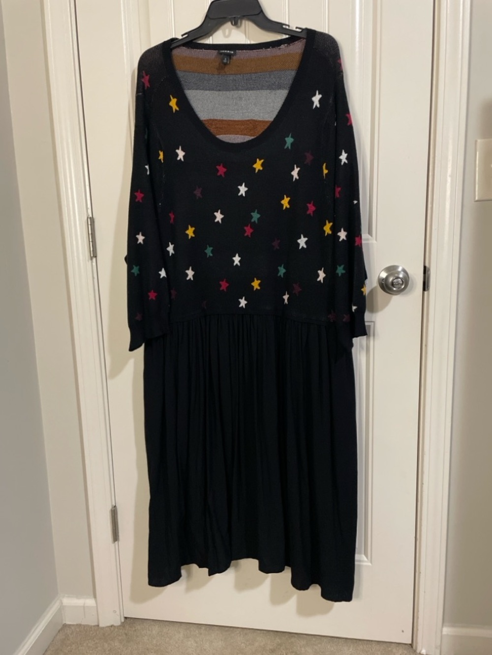 torrid Black Midi Dress with Multicolor Star Print - Picture 3 of 4